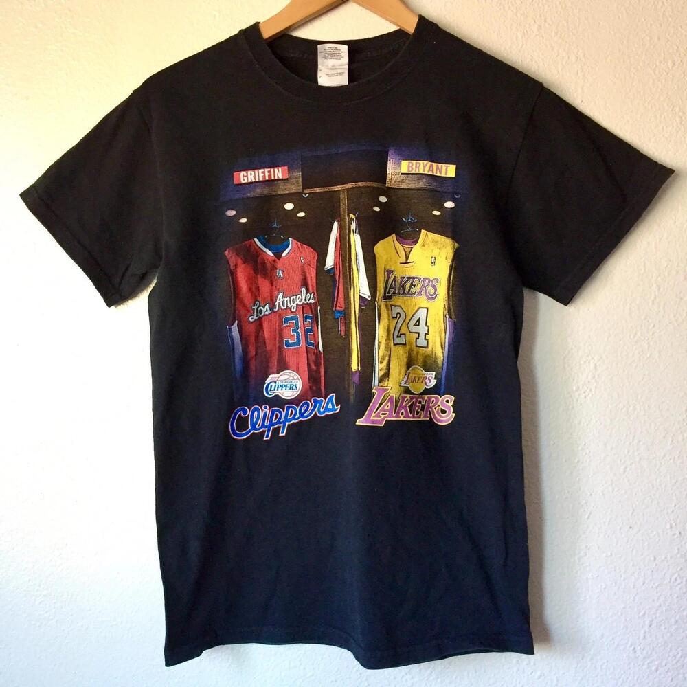 Gildan Nba Los Angeles Lakers Bryant Clippers Griffin Black T-Shirt Adult Small